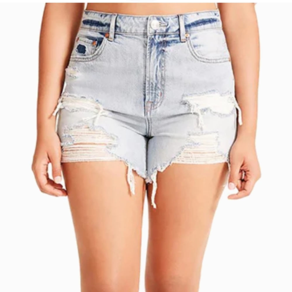 Steve Madden Light Wash Distressed Denim Shorts